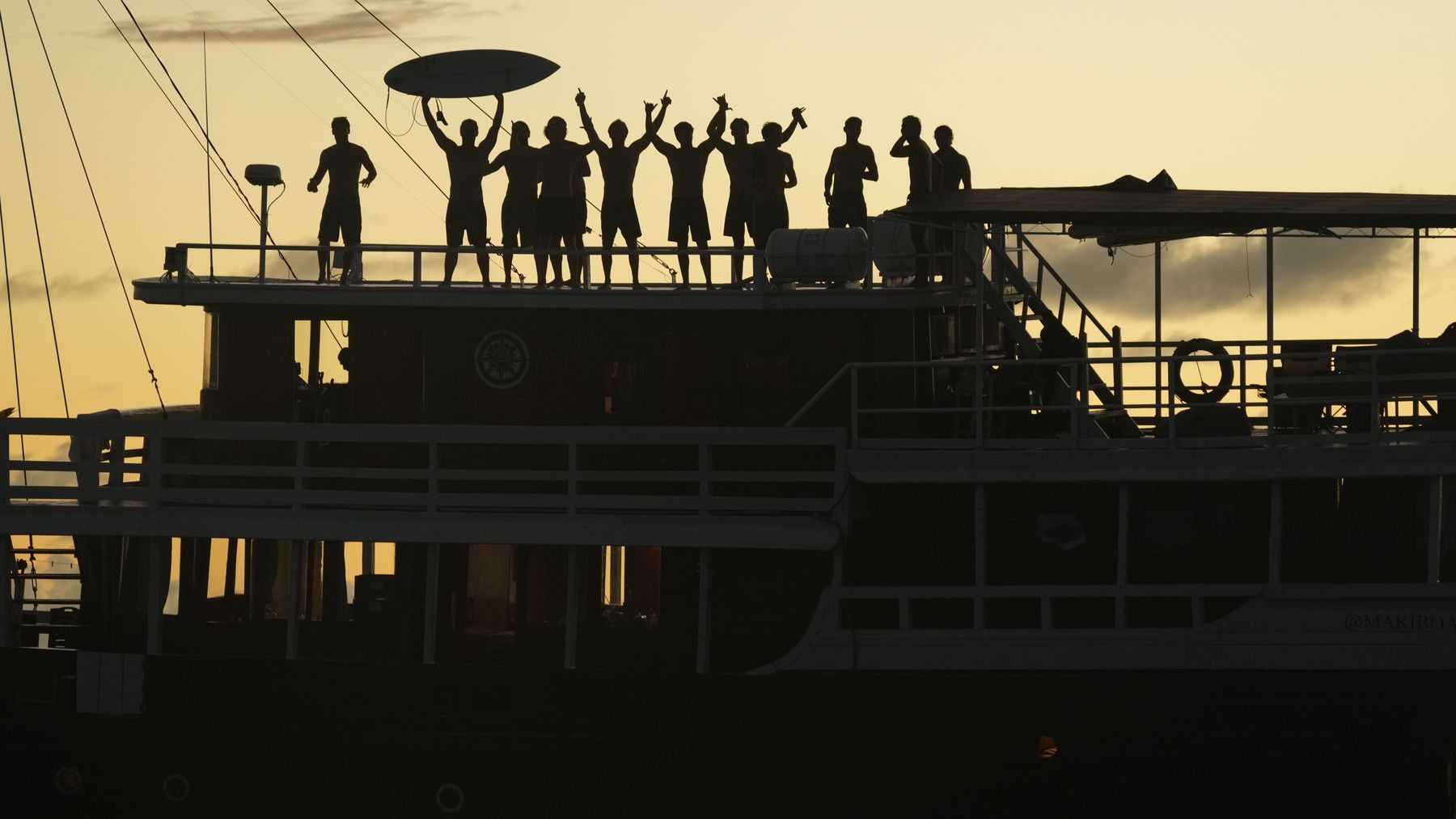 View from the wheelhouse toward a Mentawai island
